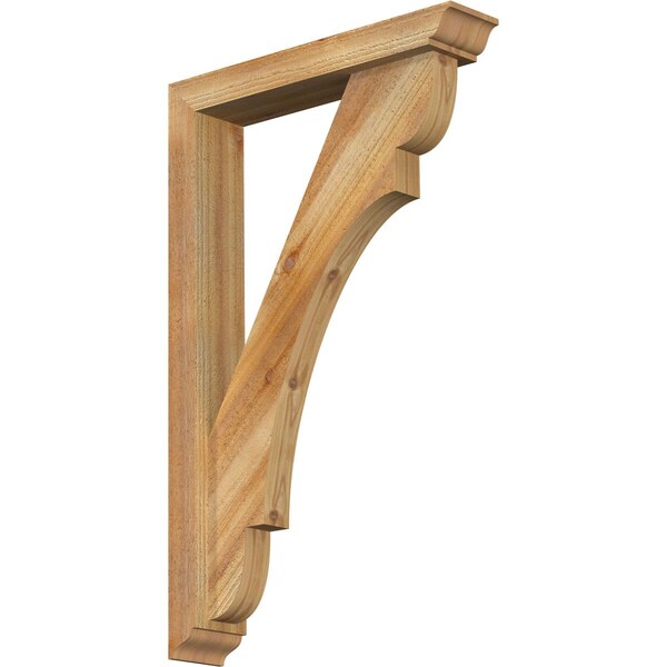 Ekena Millwork Olympic Traditional Rough Sawn Bracket w/ Offset Brace, Western Red Cedar, 4"W x 20"D x 32"H BKT0402X20X32OLY01RWR - main